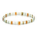 Détails du bracelet bohème en perles Tila avec des perles vertes, orange et dorées - Vert Orange Or Clair (SL1400)