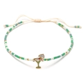 Pulsera de cuentas MIYUKI con colgante de cóctel y cordón tejido ajustable para verano - Verde Oscuro Verde Claro Menta