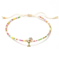 Pulsera MIYUKI hecha a mano con cuentas coloridas y amuleto de cóctel para vacaciones de playa - Rosa Amarillo Verde Naranja