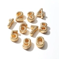 Polished gold 0-9 number beads with frosted texture for DIY jewelry making - Number 2 Style (2) / 10 Pieces Pack / Gold