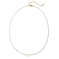 Collana minimalista con perline verdi, ciondolo a cuore in conchiglia e chiusura oro - Verde chiaro