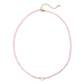 Collana di perle rosa con ciondolo a cuore in madreperla bianca e chiusura in metallo oro - Rosa Chiaro