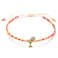 Pulsera de cuentas MIYUKI de colores con dije de cóctel y cordón blanco ajustable - Rojo Naranja Rosa Amarillo