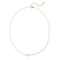Collana di perle di conchiglia bianche con pendente a cuore e chiusura in metallo oro - Bianco