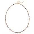 Minimalist bohemian square natural stone beaded necklace with gold lobster clasp - Multi-Color Polyhedron Natural Stone (SL960)