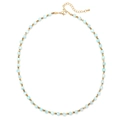 French retro beaded necklace with light blue faceted stones and gold spacers - Light Blue Polyhedron Cut Bead (SL969)