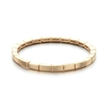 Pulsera minimalista de acero inoxidable dorado con eslabones rectangulares pulidos - Estilo Dorado (XN535-2)