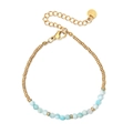 Bracciale dell'amicizia minimalista con perline dorate e pietre naturali azzurre - Azzurro