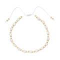 Handmade bohemian Tila bead bracelet with white faceted crystals and golden spacers - Faceted Bead Style (XN396-1)