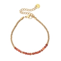 Bracciale minimalista fatto a mano con perline dorate e pietra arancione sfaccettata - Arancione