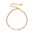 Elegante bracciale con perline dorate e pietre rosa pallido per donne alla moda - rosa carne