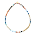 Colorful mixed bead necklace with golden magnetic clasp on white background - Fashion Multicolor Style (SL497)