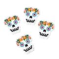 Handmade MIYUKI seed bead skull charms for Mexican Day of the Dead jewelry DIY - Skull With Colorful Garland (MYK005-1)