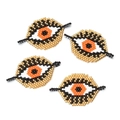 Handmade Miyuki bead charms with evil eye motifs for DIY jewelry necklace and bracelet - Orange Round Style (MYK009-3)