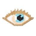 Handmade Miyuki bead Evil Eye charm with golden eyelashes for DIY bohemian jewelry - Eyelash Style (MYK016-1)