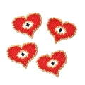 Set di 4 ciondoli a cuore in perline MIYUKI fatti a mano con motivo a occhio del diavolo - Stile Cuore Malocchio (MYK002-4)