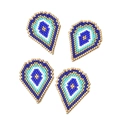 Set of 4 handmade MIYUKI glass bead Evil Eye waterdrop charms for DIY jewelry - Waterdrop Shape Evil Eye Style(MYK003-1)