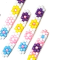 Braccialetti di perle Miyuki fatti a mano con motivi colorati di margherite e fiori di ciliegio - Stile Fiore Pixel (MYK020-1)