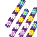 Bracciale in perline MIYUKI fatto a mano con motivi a margherita rosa e viola - Stile Texture Fiore Retrò (MYK020-2)