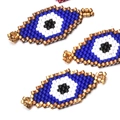 MIYUKI seed bead evil eye charm for DIY jewelry bracelets and necklaces decoration - Dark Blue Diamond Evil Eye Style (MYK015-2)