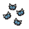 Set di quattro ciondoli a forma di gatto nero in perline per creazione gioielli - Stile Gatto Nero (MYK013-5)