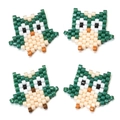 Ciondolo a forma di gufo in perline MIYUKI verde scuro e bianco per gioielli fai da te - Stile Verde Scuro (MYK008-3)