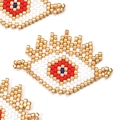 Χειροποίητα φυλαχτά Miyuki Evil Eye από χάντρες για DIY κατασκευή κοσμημάτων - Στυλ Μάτι του Διαβόλου με Κόκκινο Κέντρο (MYK024-1)