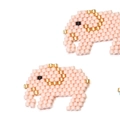 Roze en gouden MIYUKI glaskralen olifant bedeltje voor DIY armbanden en halskettingen - Roze Olifant Stijl (MYK027-1)