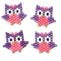 Ciondoli a forma di gufo in perline MIYUKI viola e rosa fatti a mano per gioielli - Stile Rosa Viola (MYK008-5)