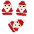 Handmade beaded Santa Claus charms in pixel style for DIY jewelry and Christmas crafts - Santa Claus Style (MYK030-7)