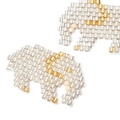 Handgemaakte MIYUKI kralen olifant hanger in zilver en goud voor DIY sieraden maken - Zilveren Olifant Stijl (MYK027-3)