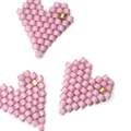 Rosa herzförmige Miyuki-Perlen mit Goldakzenten für DIY-Schmuckherstellung - Rosavioletter Stil (MYK018-2)