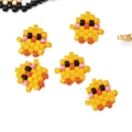 Cute yellow MIYUKI bead handmade chicken charms with black eyes and orange beaks - Cartoon Bright Yellow Chicken Style (MYK029-3)