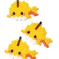 Handmade woven MIYUKI bead shark charms in yellow and white pixel art style - Cartoon Whale Style (MYK031-1)