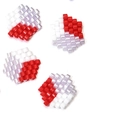 Ciondoli esagonali in perline MIYUKI rosso e bianco per creazione di gioielli fai da te - Esagono Geometrico Splicing Rosso Bianco E Viola (MYK032-3)