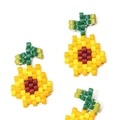 Handmade MIYUKI beaded sunflower charm in yellow and brown tones for DIY jewelry - Sunflower Style (MYK031-2)