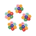 Handmade MIYUKI seed bead flower charms in colorful patterns for DIY jewelry making - Colorful Flower Style (MYK031-3)