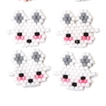 Set di quattro ciondoli a forma di coniglio in perline per gioielli e accessori fai-da-te - Stile Coniglio Orecchie Grigie (MYK013-2)