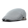 Detailed view of dark grey mesh sun hat with breathable fabric and adjustable buckle strap - Adjustable / Light Gray