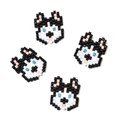 Set di ciondoli in perline Miyuki fatti a mano con simpatico cane husky bianco e nero - Stile Husky (MYK013-4)
