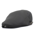 Breathable dark grey mesh ivy cap with bronze metal buckle for size adjustment - Adjustable / Dark Gray