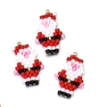 Handmade beaded Santa Claus charms with gold rings for DIY jewelry making - Santa Claus Style (MYK030--2)