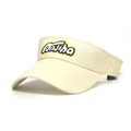Adjustable beige cotton sun visor hat with Panilha embroidery for sports and outdoor use - Beige