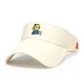 Dettaglio della visiera color crema con ricamo di ragazza cartone animato carino - Beige