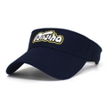 Adjustable navy cotton sun visor hat with yellow 3D embroidered Fanjia logo - Navy Blue