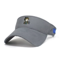 Dark gray cotton sun visor hat with cartoon embroidery for outdoor summer sports - Gray