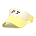 Visiera parasole regolabile in cotone con ricami carini in giallo e beige - Giallo