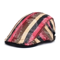 Gorra clásica a rayas con diseño de cachemira y correa ajustable para hombres y mujeres - Ajustable / Rojo