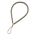 Fashionable phone strap featuring elegant black and gold cylindrical beads for accessories - Black Gold Alternating Cylinder Style (SL482)