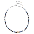 Bohemian colorful beaded necklace featuring a golden plum blossom charm and adjustable cord - Gold Plum Blossom Pendant Style (XIAJIASL806)